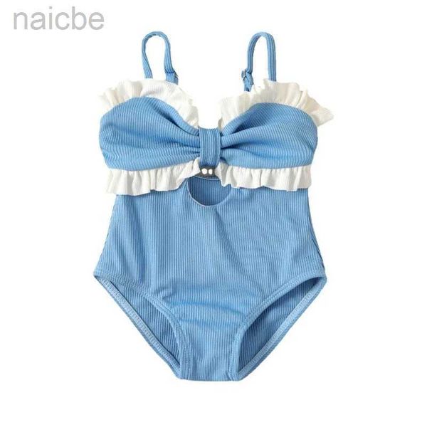 Uma peça de bebê meninas maiô uma peça 3-24m criança arco plissado roupa de banho menina banho praia wear natação infantil crianças roupas outfit 24327