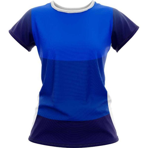 Sportswear Özelleştirilebilir Kadın T-Shirt Yüksek Kalite İtalya'da Made Ladies Polyester% 100 Özel Tasarım Süblimasyon Baskı ile