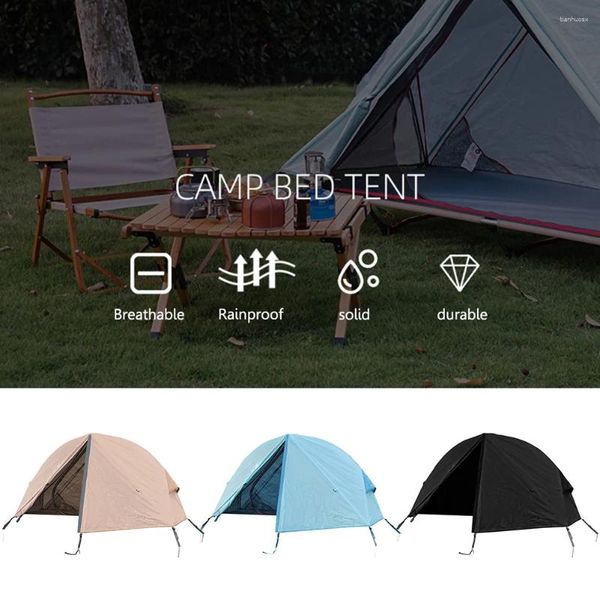 Tendas e abrigos ao ar livre fora da barraca de chão portátil camping única pessoa à prova d'água resistente a UV usado com cama para caminhadas e viagens