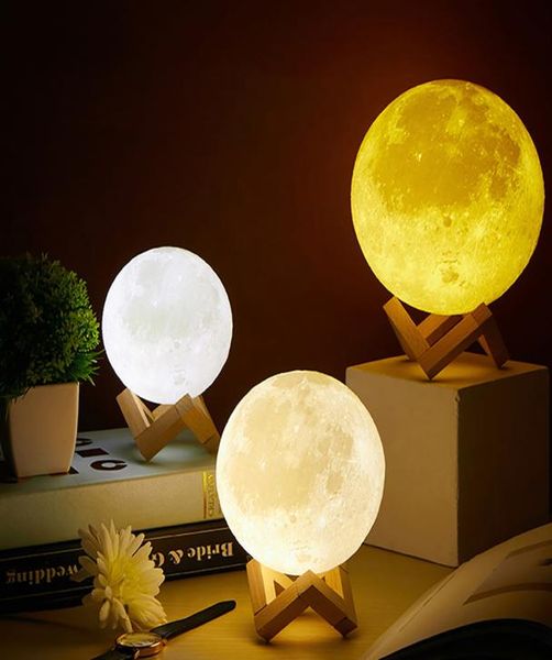 2022 3D Mond Lampe Sternenhimmel Licht Gadgets mit Ständer Romantische Nacht 315 Zoll bemalte Nachttischlampe Liebhaber Geburtstag Thanksgiving9102615