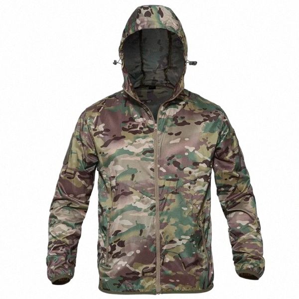 Camoue Taktische Haut Jacken Männer Ultra Light Quick Dry Kampf Wasserdichte Mantel Militär Sommer Angeln Anzug Cam Kleidung L1yG #