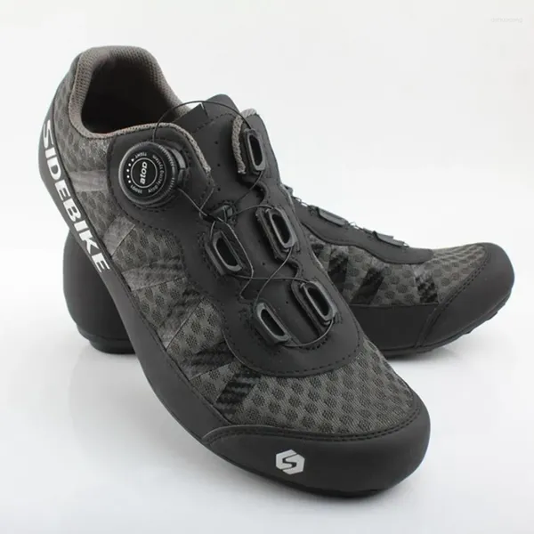 Sapatos de ciclismo sidebike 2 cores men pro team mountain road bike borracha respirável desbloqueado mtb 36-46 tamanho