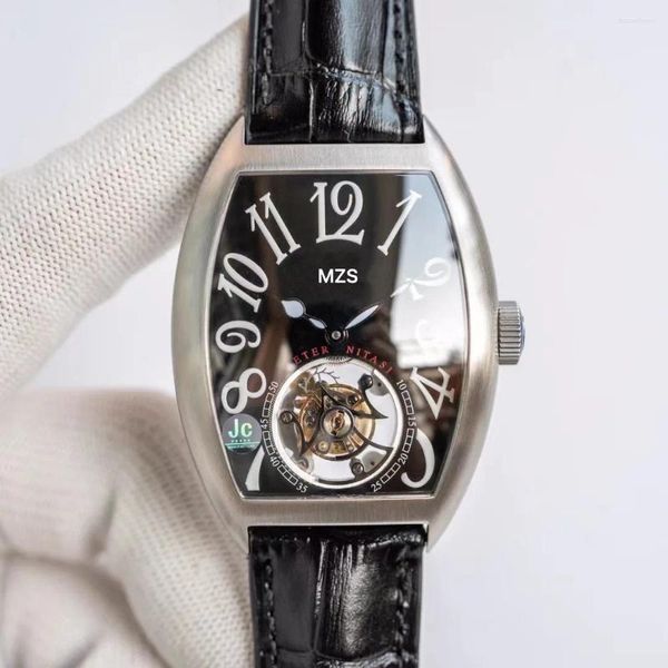 Armbanduhren Luxus MZS Muller Vanguard Tourbillon Herrenuhr Das manuelle mechanische Uhrwerk Wasserdicht 24 Monate Garantie