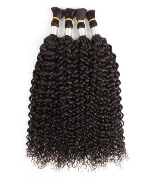 4pcs volume de cabelo cor natural liso jerry encaracolado cabelo humano indiano sem trama cabelo encaracolado em massa para trança 8082451