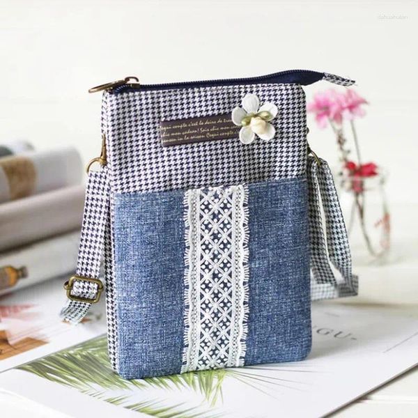 Umhängetaschen M400 Einfache Frische Messenger Für Frauen Spitze Blumen Stoff Handy Tasche Leichte Tasche Mädchen Geschenk Großhandel