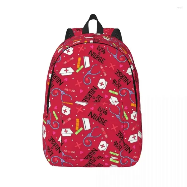 Aufbewahrungstaschen, Motiv: Love A Red Rucksack, Grundschule, High, College, Schule, Studenten, Buch, Teenager, Tagesrucksack, Reisen