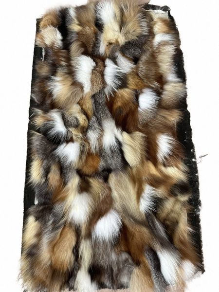 placas de pele de raposa natural manta de pele real forro de parka material DIY 71Qq #