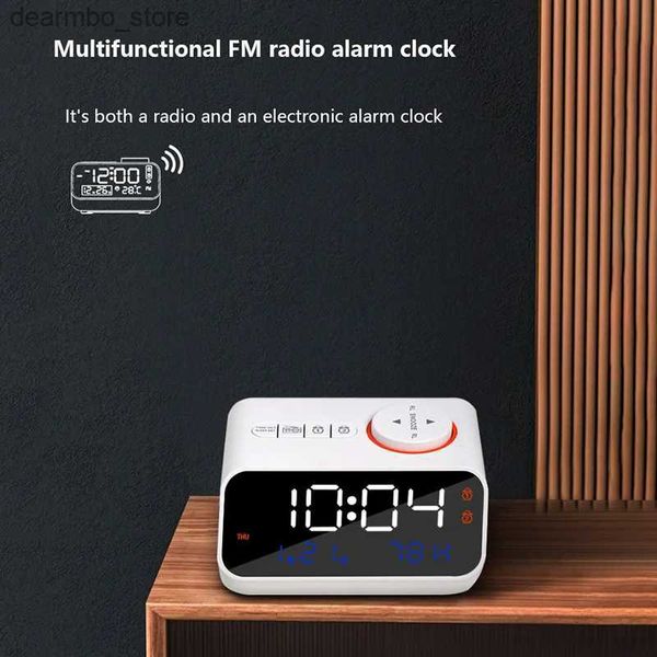 Relógios de mesa de mesa 1 multifuncional rádio despertador antigo carregamento controle de voz relógio led música do sono clock24327