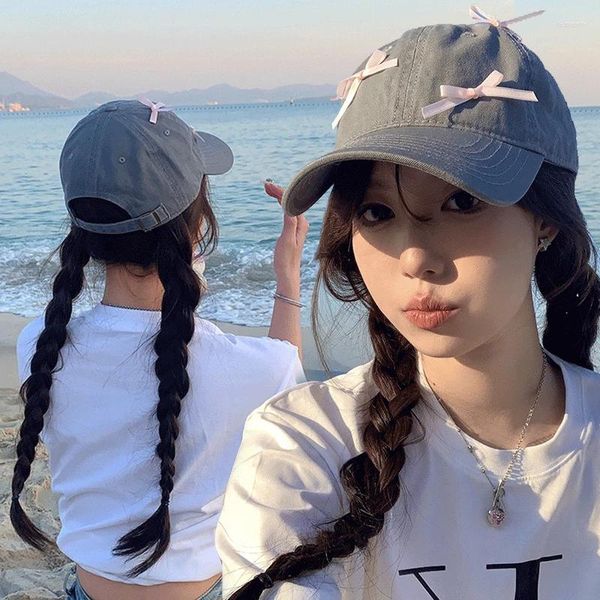 Top kapaklar bahar yaz kovboy yay düğüm beyzbol Koreli güneş şapka spor kadınları açık koruma şapkaları