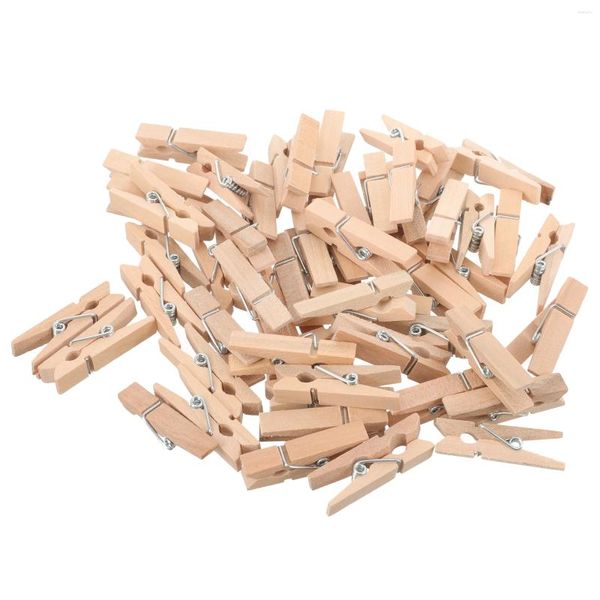 Çerçeveler 100 PCS giydiriyor Po Paper Peg Clothespin Ahşap Resim Askıları Zanaat Klipsini Yay Yüklü Doğal Pimler