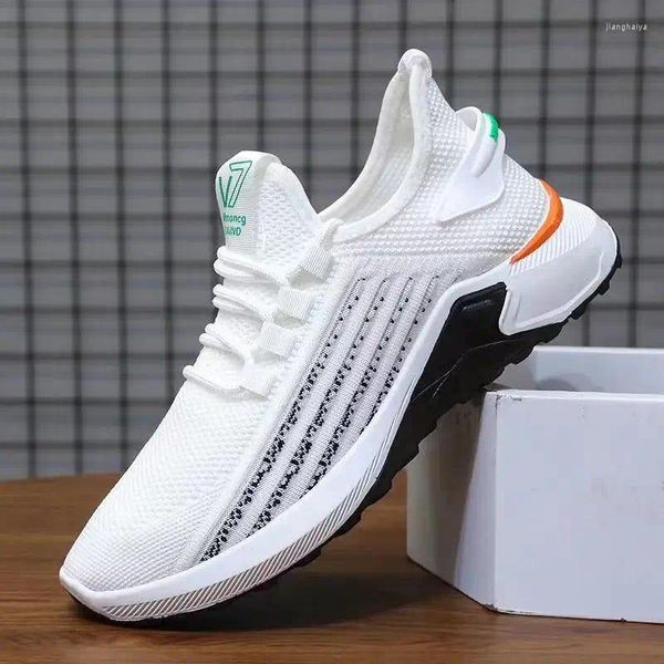 Sapatos casuais homens vulcanizar tênis masculino respirável sem deslizamento 2024 masculino malha de ar rendas até resistente ao desgaste tenis masculino