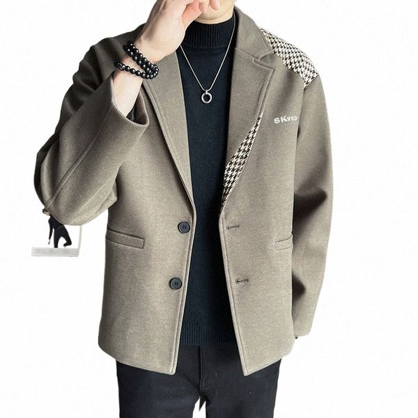 2023 roupas de marca tweed jogo mil pássaro treliça tecido jaqueta de inverno masculino japonês rua jaqueta masculina casaco fino c0Ci #