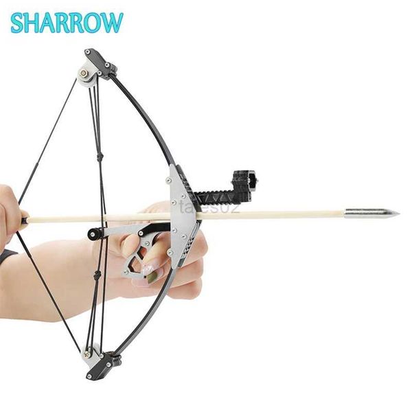 Yay 1Set Mini Bileşik Bow Archery Kısa Eksen Üçgen Kasnağı İç Mekan Açık Sporlar İçin Bow Creative Toys Avcılık Çekim Eğitimi YQ240327