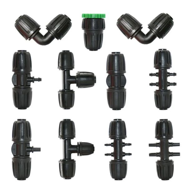 Anschlüsse 20pcs 16 mm PE -Schlauchwasseranschlüsse 1/2 bis 3/8 '' 1/4 '' 1/8 '' 6,0 mm Rohr Reduzierende Kupplungsadapter -Gartenbewässerungsanpassungen