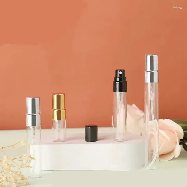 Garrafas de armazenamento 2ml 3ml 5ml 10ml limpar portátil mini garrafa de vidro perfume vazio cosméticos amostra tubo de ensaio frascos finos ferramenta de viagem