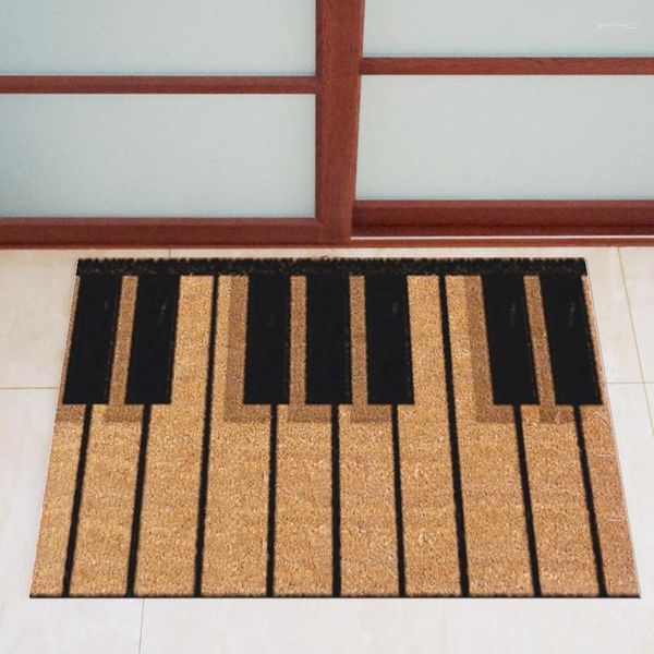 Tapetes Piano Chaves Música Notas Front Door Mat Grande-Exterior / Interior Entrada Casa Durável