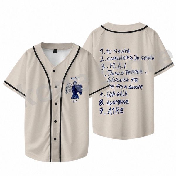 Milo J 111 Album Merch Бейсбольная куртка с новым логотипом Merch Женщины Мужчины Fi Повседневная футболка с коротким рукавом 11Tl #