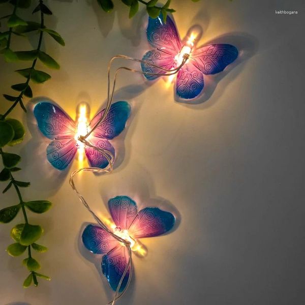 Stringhe Decor Farfalle Luce Decorazione per feste Farfalla viola Luci al neon LED