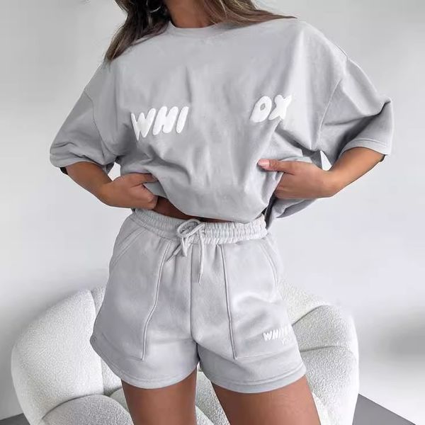 Damen-Designer-T-Shirt, bedruckt, Sommermode, lässig, Damen-Sport-Set, neues Hoodie-Set und sportliches, mit Buchstaben bedrucktes, kurzärmliges Pullover-Shorts-Zweiteiler-Set