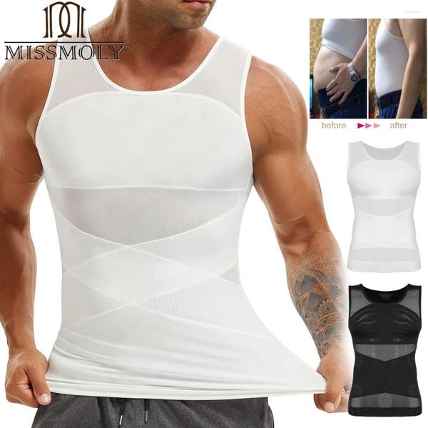 Modeladores de corpo masculinos, camisas de compressão, emagrecimento, camiseta abs, modelagem apertada, regata de treino, controle de barriga, colete