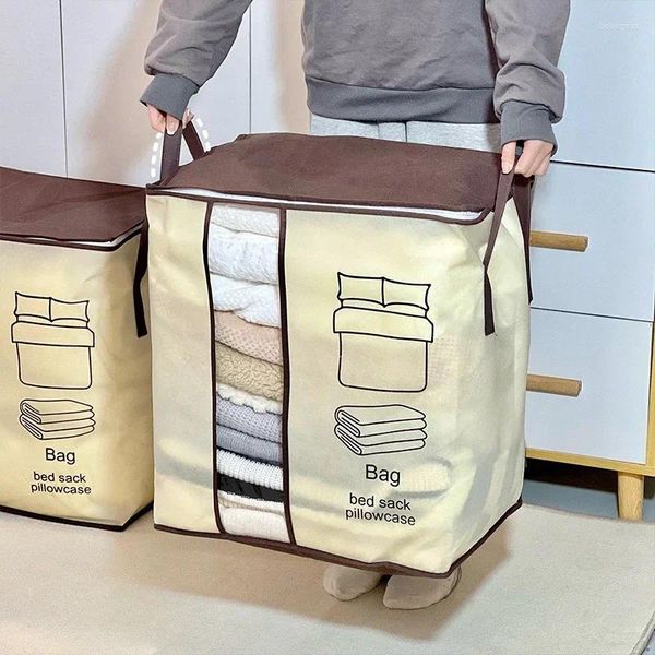 Sacos de armazenamento 1 Pc Bag Não-Tecidos Janela Visual Transparente para Itens Domésticos de Colcha
