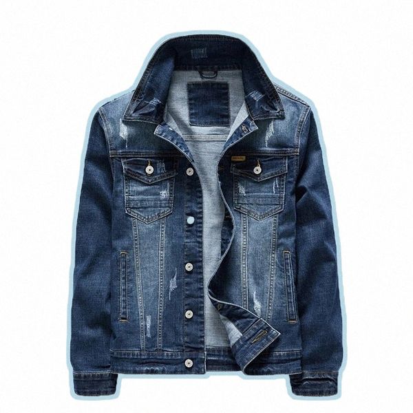 Neue Männer Denim Jacken Vintage Klassische Stil Motorbicyle Winter Jacke Männer Slim Stretch Cott Casual Jeans Mäntel Männlichen Frühling l2Ur #