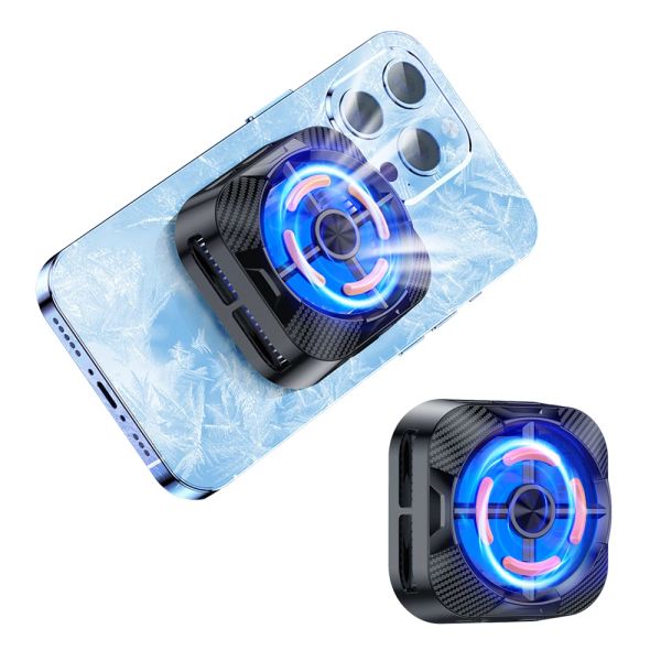 Soğutucular Telefon Manyetik Radyatör ABS Oyunu Soğutucu Sistemi Tip C Şarj Hızlı Soğutma Fanı İPhone 14 Xiaomi Siyah Köpekbalığı Universal 2023