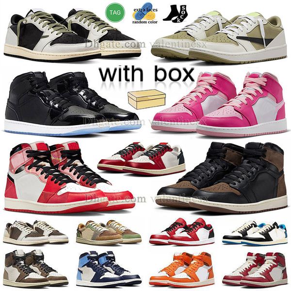 jordan1 jordan1s travis scot retro hordan Jumpman 1s Basketbol Ayakkabıları Düşük Ters Mocha Golf Siyah Ayak Parça Taksi Yeşil J1 Palomino Jam Denizyıldız Dark Mocha  J1s Sneaker