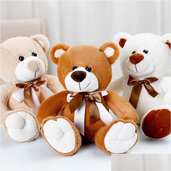 Doldurulmuş Peluş Hayvanlar Kalp Menteşe Ayı Kravat P Valentines Günü Hediye Sevimli Karikatür Teddy Bebek Damla Teslimat Oyuncakları Hediyeler DH8DL