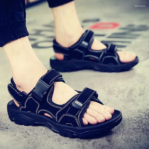 Casual Schuhe Männer Leder Sandalen Männliche Studenten Han Edition Im Sommer Von 2024 Jugend Sport Freizeit Trend Vietnam Strand Hausschuhe