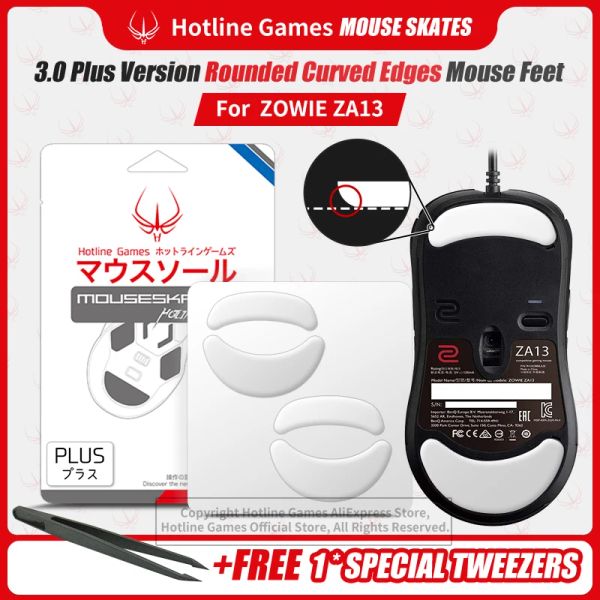 2 Sets Hotline Games 3.0 Plus abgerundete gebogene Kanten Mausfüße Skates für Zowie Za13 Mausfüße Pad-Ersatz, 0,7 mm