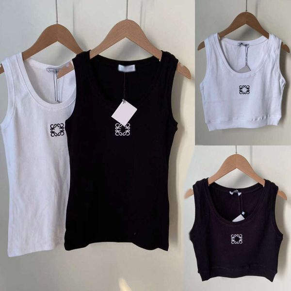 Frauen Designer Tanks Camis Sommer Neue LO Stickerei Komfortable Atmungsaktive Straße Casual Sexy Weste