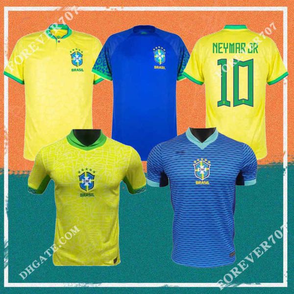 Brazils Jersey Oyuncu Versiyonu Brezilya Futbol Formaları 22/23/24 Casemiro L.Paqueta Richarlison Neymar gömlek Raphinha G.Jesus Vini Jr Rodrygo Kids Kit Futbol Üyesi