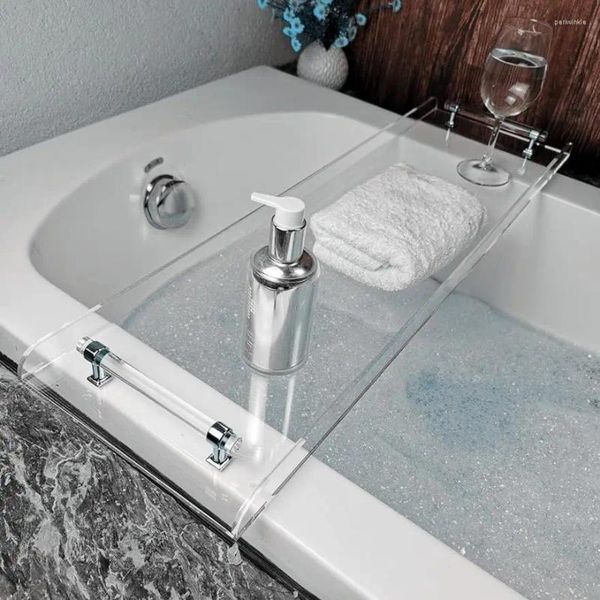 Tappetini da bagno 76,2 cm con manici in argento, vassoio da vasca di lusso, per tavolo da vasca con bagno