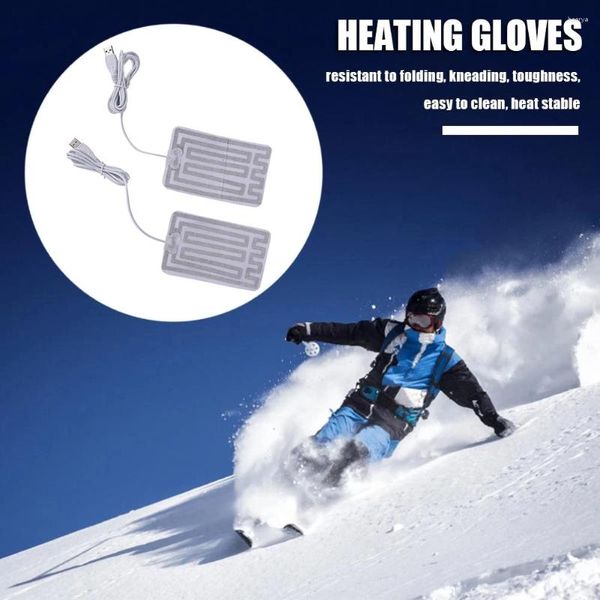 Tappeti 1 paio di cuscinetti in tessuto in fibra di carbonio guanti riscaldati USB cuscinetti riscaldanti per giacca abbigliamento riscaldamento elettrico per la stagione fredda
