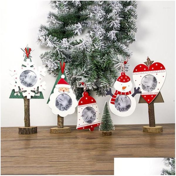 Decorazioni natalizie per la casa Noel 2022 Anno Po Cornice Ciondolo Ornamento Albero appeso Fai da te Decor Kerst Xmas Drop Delivery Garden F Dhswf