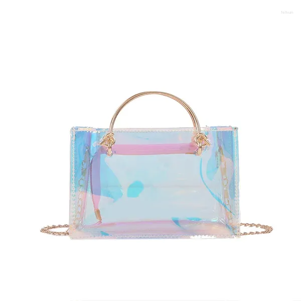 Umhängetaschen 2024 Mode Transparent Frauen Handtaschen Zipfel Weibliche Einkaufstasche Mädchen Messenger Candy Sommer Strand