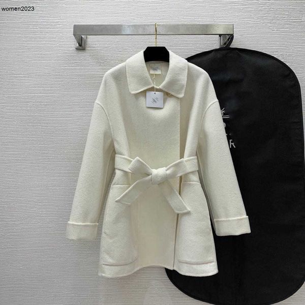 Cappotto da donna giacca firmata moda di marca giacca di lana a maniche lunghe top Anello in metallo fibbia in pelle giacche con abbottonatura primavera Soprabito da viaggio casual da donna Mar 27