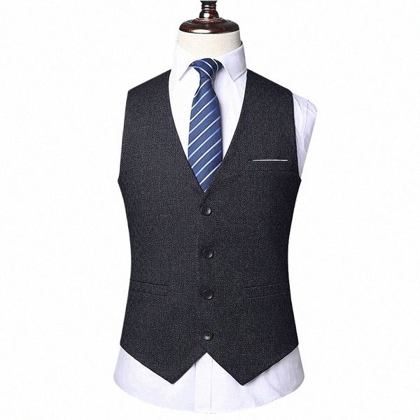 Dr Westen für Männer Slim Fit Herren Anzug Weste Männliche Weste Gilet Homme Casual Formale Busin Weste Chaleco Hombre VT-266 S4yR #