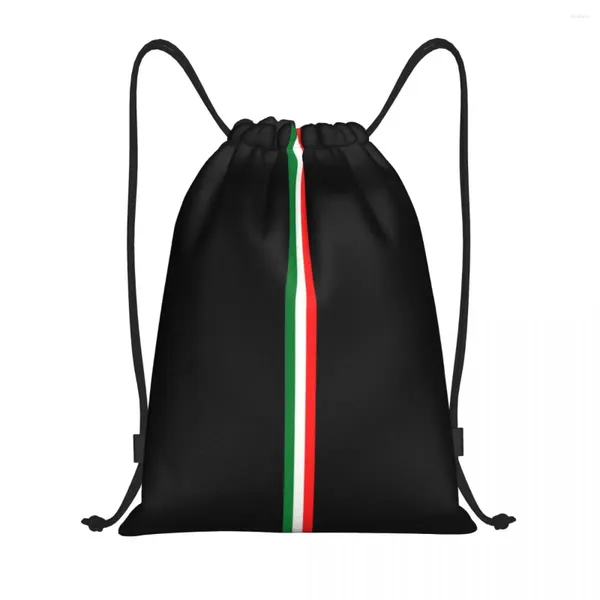 Sacos de compras personalizados minimalista itália bandeira cordão homens mulheres leve orgulho italiano esportes ginásio mochila de armazenamento