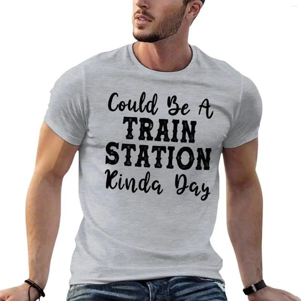 Polos masculinos podem ser uma estação de trem meio dia engraçado presente de dia dos namorados camiseta pesos pesados roupas masculinas