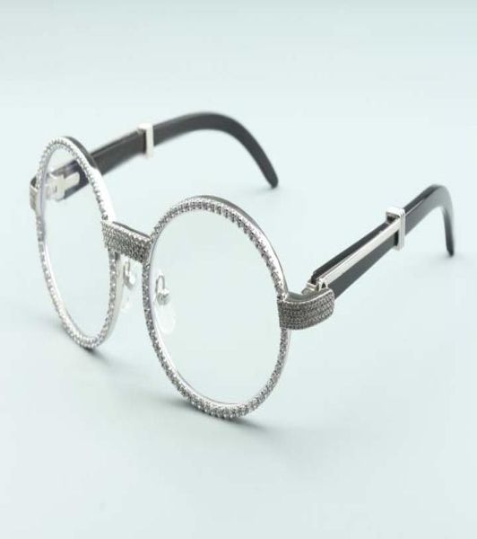 Direto da fábrica em 2020 novos óculos de diamante de chifre preto natural 7550178B5 moldura completa de alta qualidade envolto espelho de diamante fram5386119