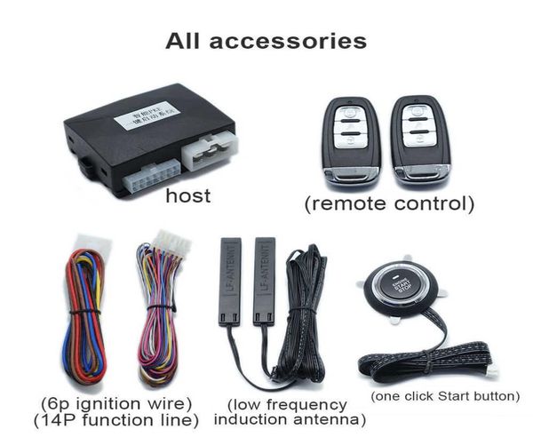 12v novo carro universal kit remoto central fechadura da porta do veículo sistema de entrada keyless start system9916165