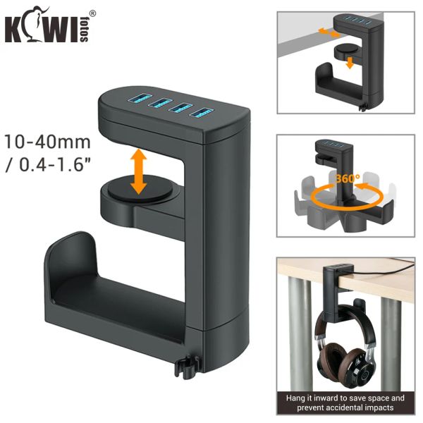 Kulaklık Kulaklık Braketi Döner PC Monte PC Oyun Kulaklık Stand Stand Masa Hanger Kancası Altında Kulaklıklar Ekran Stand USB bağlantı noktaları