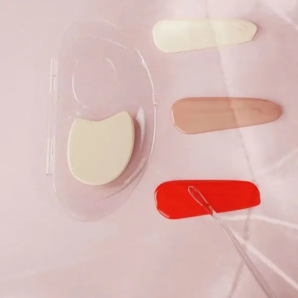 Pincéis de maquiagem paleta transparente diy portátil base líquida cor ferramenta de pintura acrílica