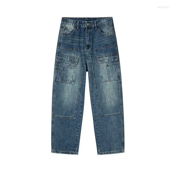 Herren Jeans Männer Lose Lässige Plus Größe Multi Pocket Denim Cargo Hosen Japanische Streetwear Mode Breite Bein Baggy Harem Hosen