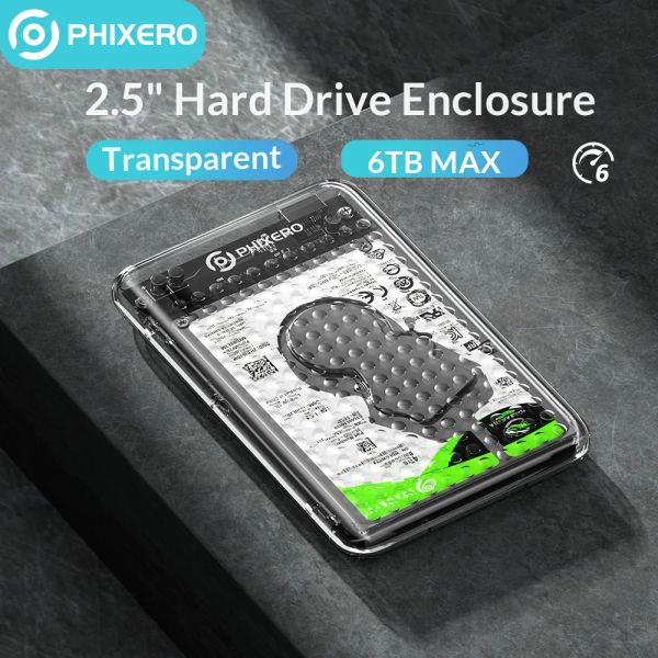 Корпус PHIXERO 2,5-дюймовый SATA HDD SSD чехол 6 ТБ USB 3,0 Type C коробка для хранения внешний жесткий диск корпус для ПК аксессуары для ноутбуков