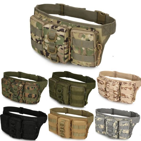 Taschen Männer Taille Bag Utility Tactical Taille Pack wasserdichte Militär Camping -Wandergürtel Taschen Jagen im Freien im Freien Fanny -Tasche