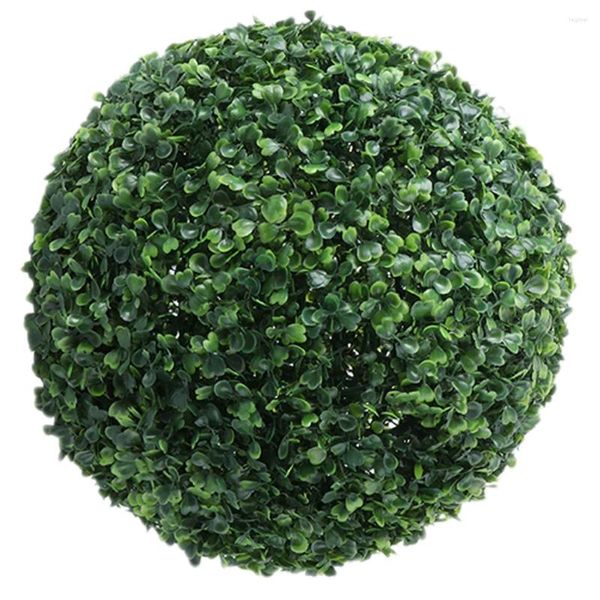 Flores decorativas simuladas milano bola grama falsa para teto planta artificial topiária pingente flor de seda falsa musgo verde