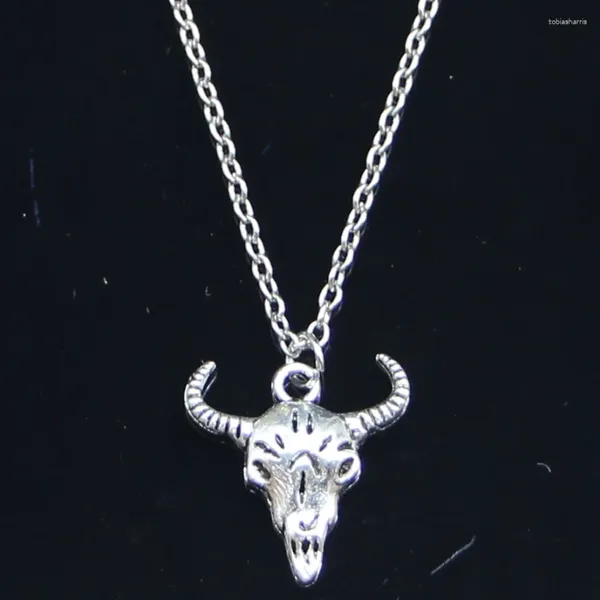 Ketten 20 stücke Mode Halskette 21x20mm Schädel Bull Ox Anhänger Kurze Lange Frauen Männer Colar Geschenk Schmuck halsband